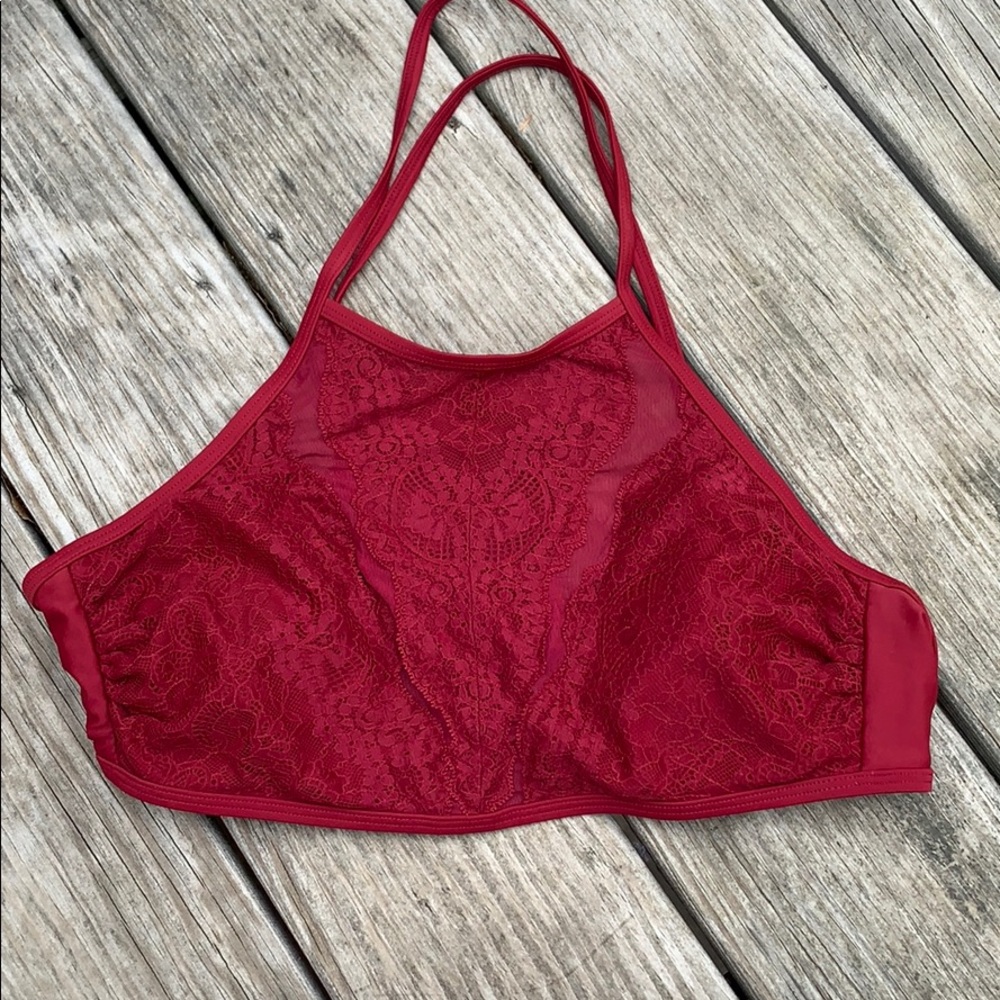 red lace bikini top